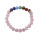 Pulsera de cuentas de cuarzo rosa natural Chakra 8MM Brazalete de moda